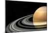 Close-Up of Saturn and its Planetary Rings-null-Mounted Art Print