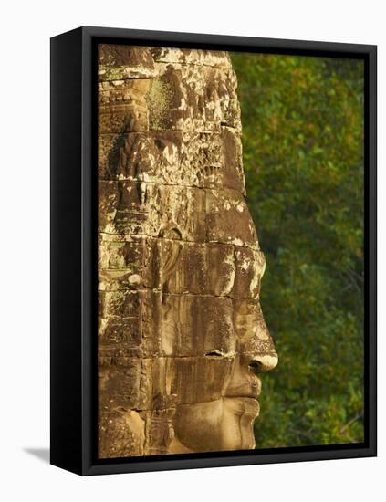 Close-Up of Sculpture, Bayon Temple, Dating From the 13Th Century, Angkor, Siem Reap, Cambodia-null-Framed Stretched Canvas