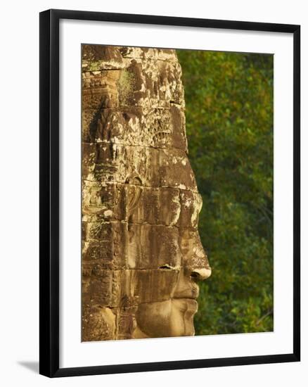 Close-Up of Sculpture, Bayon Temple, Dating From the 13Th Century, Angkor, Siem Reap, Cambodia-null-Framed Photographic Print