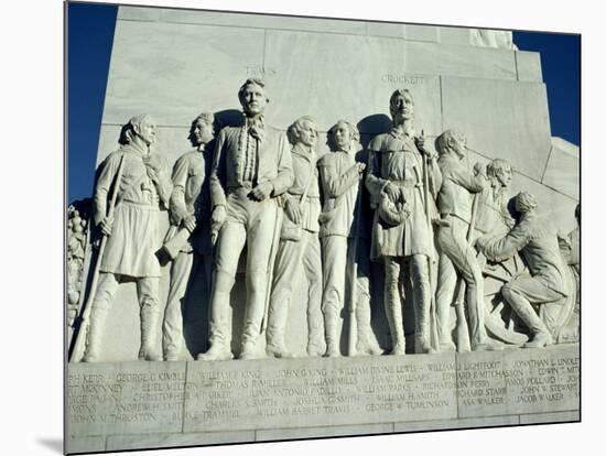 Close-Up of Sculptures of Travis and Crockett on the San Antonio Memorial, Texas, USA-Rawlings Walter-Mounted Photographic Print