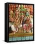 Close-Up of Shiva and Parvati Statues in Hindu Temple, France, Europe-null-Framed Stretched Canvas