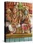 Close-Up of Shiva and Parvati Statues in Hindu Temple, France, Europe-null-Stretched Canvas