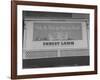 Close Up of Sign Advertising Forest Lawn Cemetery-George Strock-Framed Photographic Print