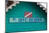 Close-up of Sign Dive Bequia, Port Elizabeth, Bequia, Saint Vincent And The Grenadines-null-Mounted Photographic Print