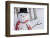 Close-Up Of Snowman Wearing A Scarf And Black Top Hat, Anchorage-Design Pics-Framed Photographic Print