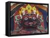 Close-up of Statue of Kalbairab at a Hindu Shrine, Katmandu, Nepal-Steve Satushek-Framed Stretched Canvas