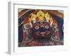 Close-up of Statue of Kalbairab at a Hindu Shrine, Katmandu, Nepal-Steve Satushek-Framed Photographic Print