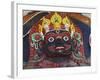 Close-up of Statue of Kalbairab at a Hindu Shrine, Katmandu, Nepal-Steve Satushek-Framed Photographic Print