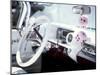 Close-Up of Steering Wheel and Interior of a Pink Cadillac Car-Mark Chivers-Mounted Premium Photographic Print