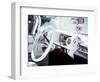 Close-Up of Steering Wheel and Interior of a Pink Cadillac Car-Mark Chivers-Framed Photographic Print