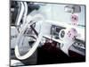 Close-Up of Steering Wheel and Interior of a Pink Cadillac Car-Mark Chivers-Mounted Photographic Print