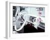 Close-Up of Steering Wheel and Interior of a Pink Cadillac Car-Mark Chivers-Framed Photographic Print