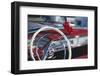 Close-up of steering wheel in classic car. (Large format sizes available)-Stuart Westmorland-Framed Photographic Print