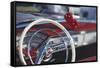 Close-Up of Steering Wheel in Classic Car-Stuart Westmorland-Framed Stretched Canvas