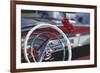 Close-Up of Steering Wheel in Classic Car-Stuart Westmorland-Framed Photographic Print