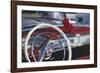 Close-Up of Steering Wheel in Classic Car-Stuart Westmorland-Framed Photographic Print