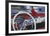 Close-Up of Steering Wheel in Classic Car-Stuart Westmorland-Framed Photographic Print