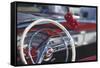 Close-Up of Steering Wheel in Classic Car-Stuart Westmorland-Framed Stretched Canvas