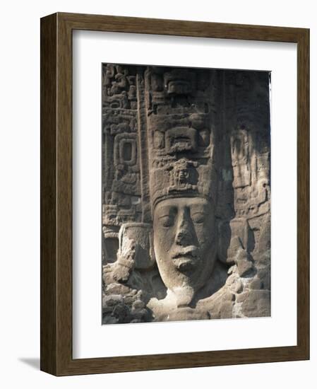 Close-Up of Stele E, Mayan Ruins, Quirigua, Unesco World Heritage Site, Guatemala, Central America-Upperhall-Framed Photographic Print