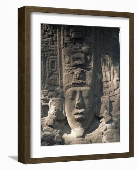 Close-Up of Stele E, Mayan Ruins, Quirigua, Unesco World Heritage Site, Guatemala, Central America-Upperhall-Framed Photographic Print