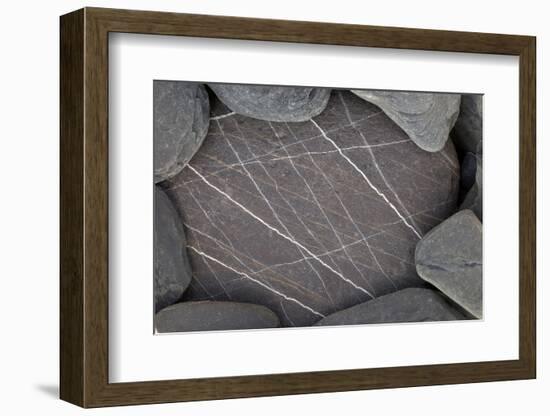 Close-Up of Stone with White Lines on It, Alentejo, Portugal-Quinta-Framed Photographic Print