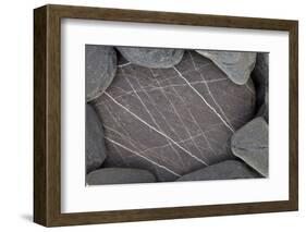 Close-Up of Stone with White Lines on It, Alentejo, Portugal-Quinta-Framed Photographic Print