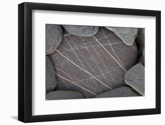 Close-Up of Stone with White Lines on It, Alentejo, Portugal-Quinta-Framed Photographic Print