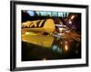 Close Up of Taxi Sign on Car Roof with Neon Road Signs, Shanghai, China, Asia-Purcell-Holmes-Framed Photographic Print
