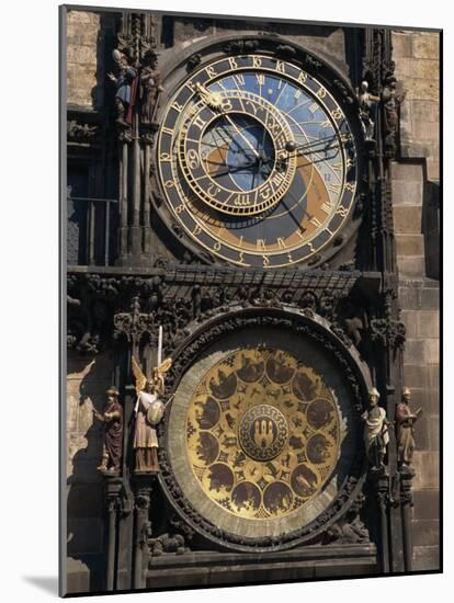 Close-Up of the Astronomical Clock in the Old Town Square in Prague, Czech Republic-Harding Robert-Mounted Photographic Print