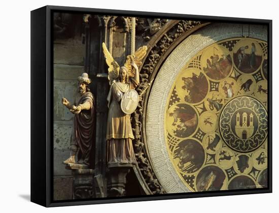 Close-Up of the Astronomical Clock, Town Hall, Old Town Square, Prague, Czech Republic-Upperhall-Framed Stretched Canvas