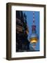 Close-Up of the Berliner Dom (Cathedral) with the Television Tower in the Background at Night-Miles Ertman-Framed Photographic Print