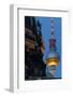 Close-Up of the Berliner Dom (Cathedral) with the Television Tower in the Background at Night-Miles Ertman-Framed Photographic Print