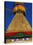 Close up of the Buddhist Stupa at Bodnath (Bodhnath) (Boudhanath), Kathmandu Valley, Nepal, Asia-Bruno Morandi-Stretched Canvas