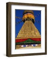 Close up of the Buddhist Stupa at Bodnath (Bodhnath) (Boudhanath), Kathmandu Valley, Nepal, Asia-Bruno Morandi-Framed Photographic Print