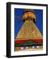 Close up of the Buddhist Stupa at Bodnath (Bodhnath) (Boudhanath), Kathmandu Valley, Nepal, Asia-Bruno Morandi-Framed Photographic Print