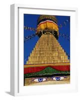 Close up of the Buddhist Stupa at Bodnath (Bodhnath) (Boudhanath), Kathmandu Valley, Nepal, Asia-Bruno Morandi-Framed Photographic Print