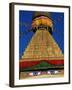 Close up of the Buddhist Stupa at Bodnath (Bodhnath) (Boudhanath), Kathmandu Valley, Nepal, Asia-Bruno Morandi-Framed Photographic Print