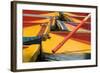 Close Up of the Colourful Wooden Boats at the Floating Gardens in Xochimilco-John Woodworth-Framed Photographic Print