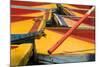 Close Up of the Colourful Wooden Boats at the Floating Gardens in Xochimilco-John Woodworth-Mounted Photographic Print