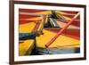 Close Up of the Colourful Wooden Boats at the Floating Gardens in Xochimilco-John Woodworth-Framed Photographic Print