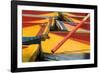 Close Up of the Colourful Wooden Boats at the Floating Gardens in Xochimilco-John Woodworth-Framed Photographic Print