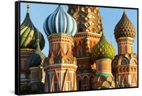 Close-up of the domes of St. Basil's Cathedral, UNESCO World Heritage Site, Moscow, Russia, Europe-Miles Ertman-Framed Stretched Canvas