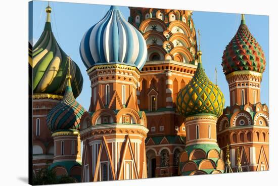Close-up of the domes of St. Basil's Cathedral, UNESCO World Heritage Site, Moscow, Russia, Europe-Miles Ertman-Stretched Canvas