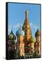 Close-up of the domes of St. Basil's Cathedral, UNESCO World Heritage Site, Moscow, Russia, Europe-Miles Ertman-Framed Stretched Canvas