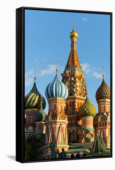 Close-up of the domes of St. Basil's Cathedral, UNESCO World Heritage Site, Moscow, Russia, Europe-Miles Ertman-Framed Stretched Canvas