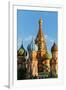 Close-up of the domes of St. Basil's Cathedral, UNESCO World Heritage Site, Moscow, Russia, Europe-Miles Ertman-Framed Premium Photographic Print