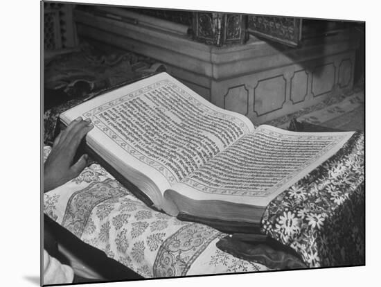 Close Up of the Granath, Compiled in Gurmukhi Script in 1600 by the Fifth Leader of the Sikhs-Margaret Bourke-White-Mounted Photographic Print