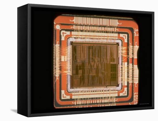 Close Up of the Internal Structure of an Intel Pentium Processor with MMX Technology-Ted Thai-Framed Stretched Canvas