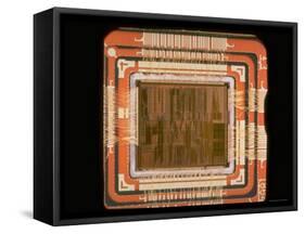 Close Up of the Internal Structure of an Intel Pentium Processor with MMX Technology-Ted Thai-Framed Stretched Canvas