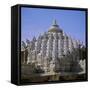 Close up of the Main Dome of the Jain Temple, 1437 AD, Ranakpur, Rajasthan State, India, Asia-Tony Gervis-Framed Stretched Canvas